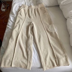Drapery cord wide leg pants